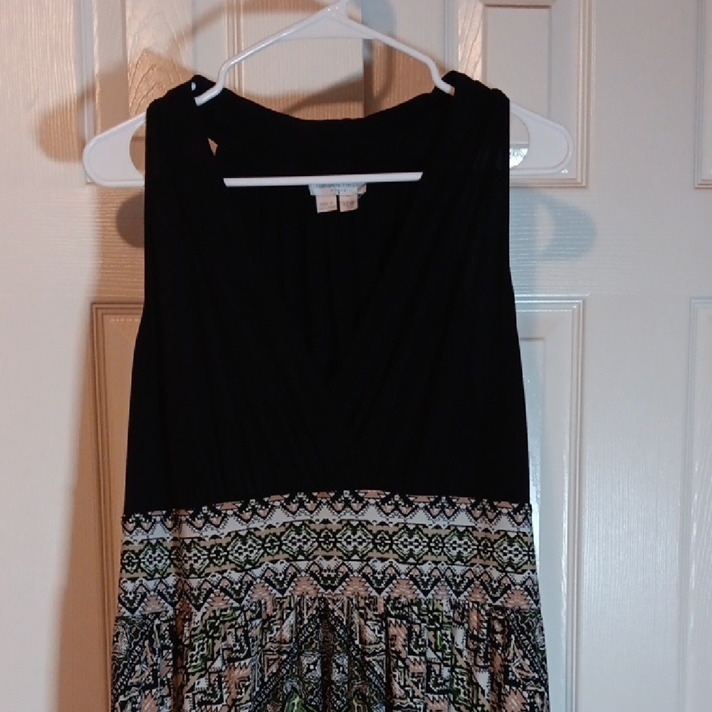 London Times Print Maxi Dress - 14W